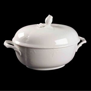RARE - Kaiser Dubarry - White Oval Covered Vegetable Serving Bowl - Rose Finial
